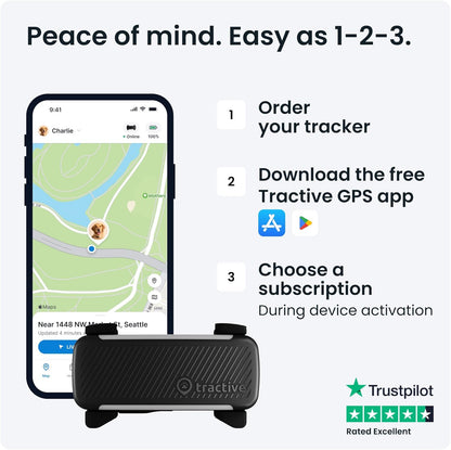 GPS Dog Tracker (2025 Release) | Real-Time Pet Location Tracker | Health & Wellness Alerts | Virtual Fence for Dogs | Bark Monitoring | Dog Collar Attachment (Black)